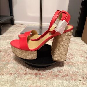 Michael Kors Red Platform Sandals